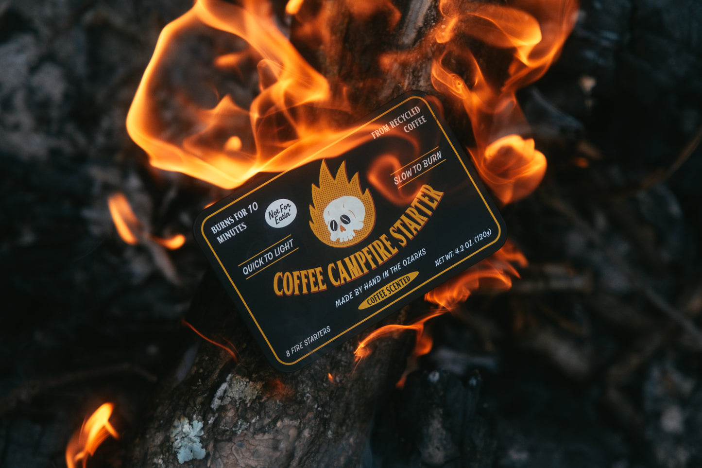 Coffee Campfire Starter is an all-natural, eco-friendly, waterproof and portable fire starter made from recycled coffee. Best fire starter for backpacking, camping, fireplaces, fire pits, and outdoor grills